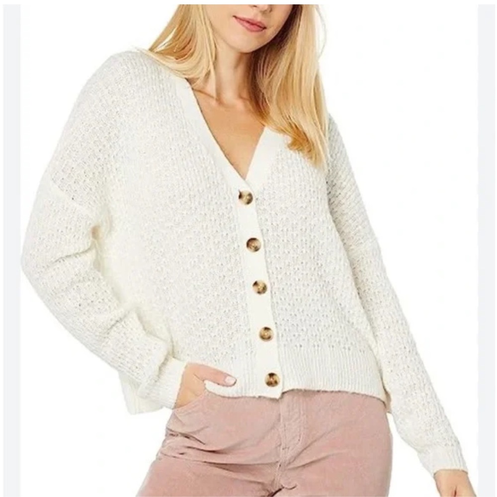 Madewell White Mayfair Sweater Cardigan